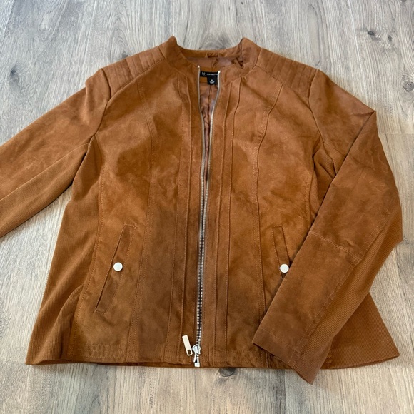new directions Jackets & Blazers - New Directions Faux Suede Brown Jacket Women’s Size Medium